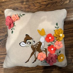Disney Parks Bambi Embroidered Throw Decorative Pillow